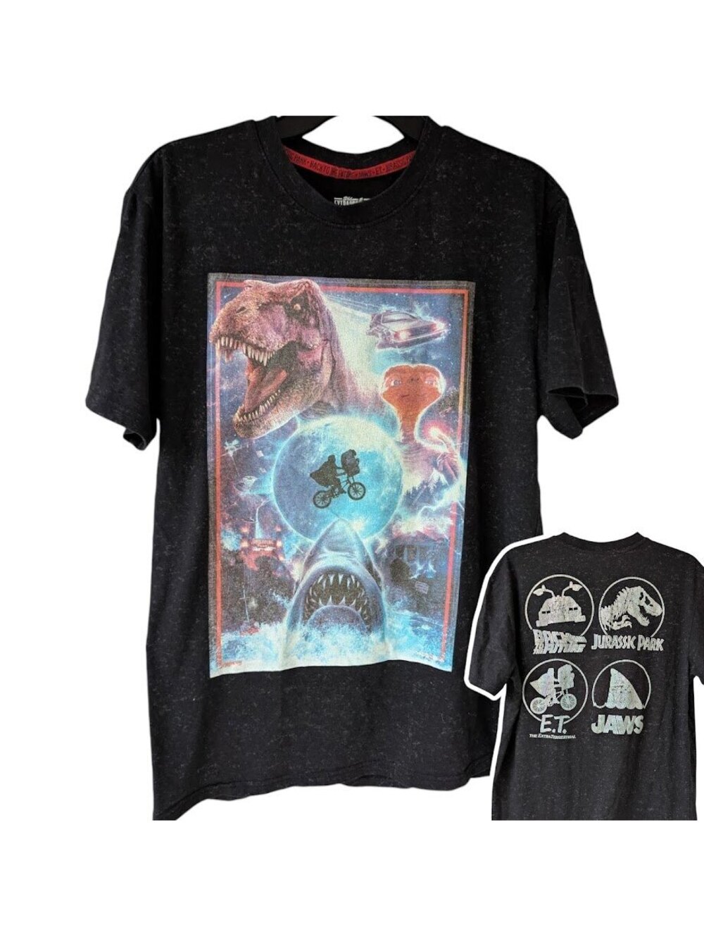 Universal Studios Classic Movies T-Shirt M Stone Black 20.5x27 ET Jurassic Park